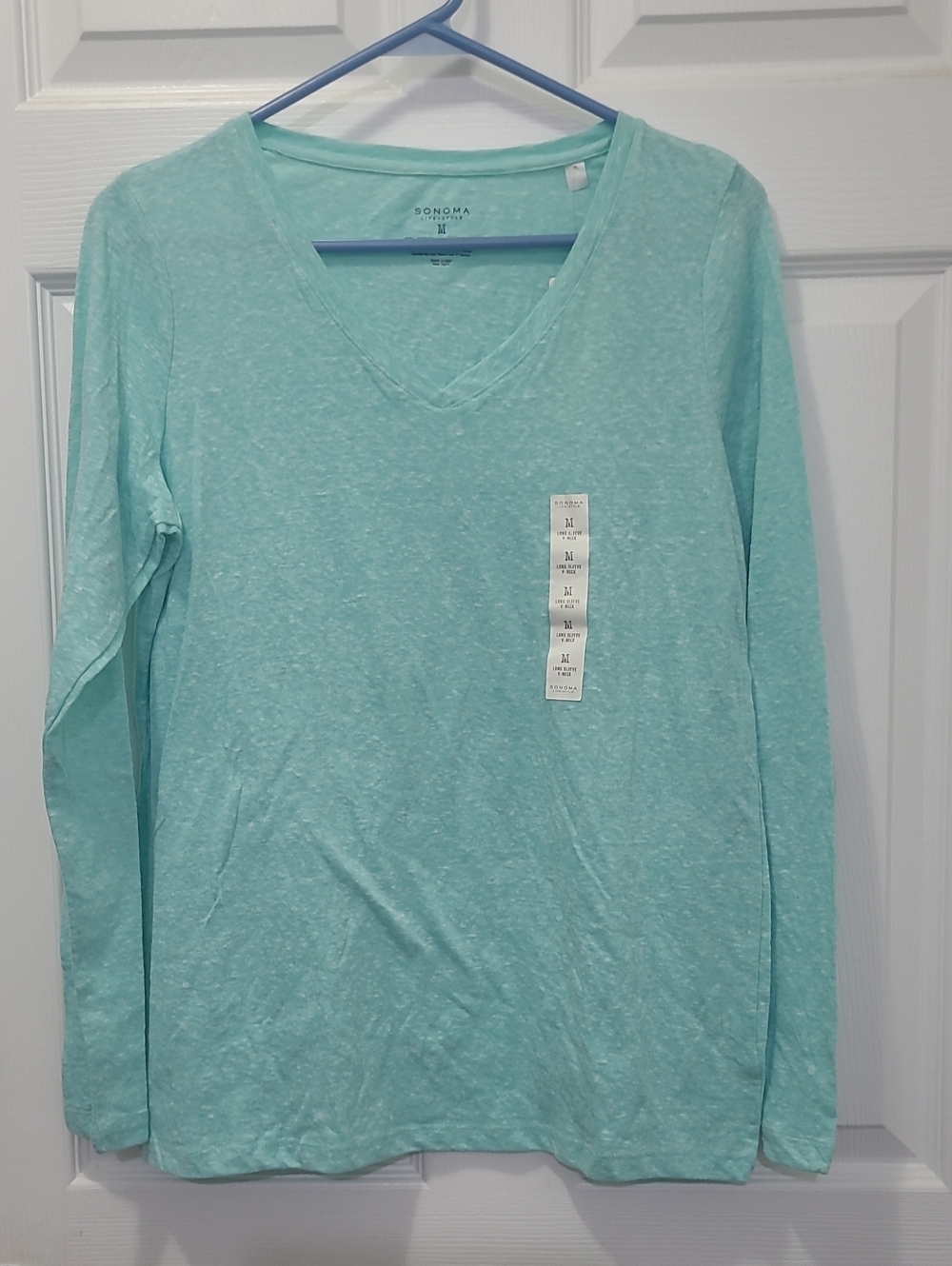 SONOMA Lifestyle Green Round Neck Long Sleeve Women's Top
